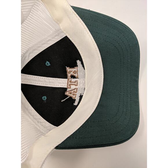 Mens KTA Kansas Trapshooters Association Hat Meshback Snapback Green & White - Picture 9 of 11